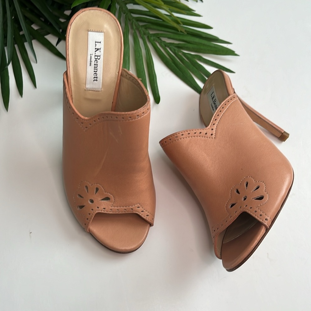 NWOT LK Bennett leather tan mule size 7.5 - Picture 3 of 11